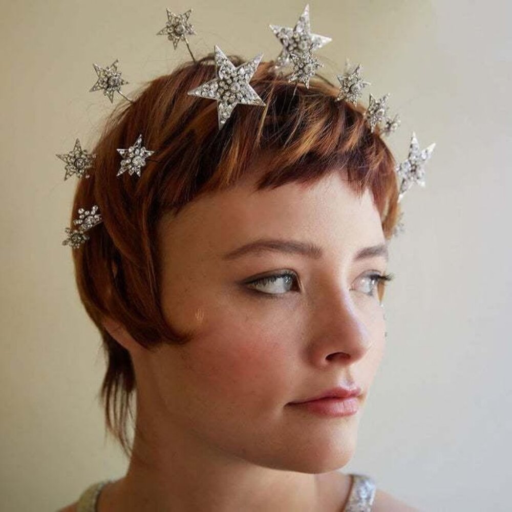 star bridal hair accessories floral Headpiece